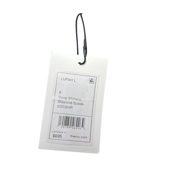 Theory Lupah Suede Mini Skirt Goat Leather‎ Army Green Size 8 - Picture 10 of 12